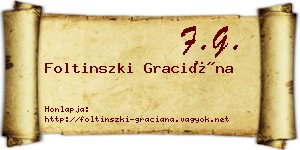 Foltinszki Graciána névjegykártya